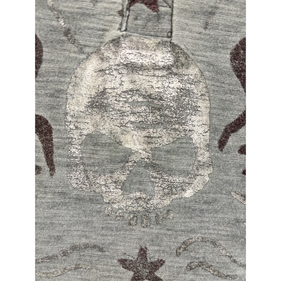 Y2K Helix Short Sleeve Henley Shirt Men's Large Skulls Graphic Skater Grunge - Picture 8 of 13